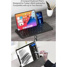 SÜS Şarjlı Bluetooth Touchpad Klavye Dual Bağlantı iPad Pro ile Uyumlu 12.9 Uyumlu Hızlı ve Kolay Kablosuz Bağlantı Tablet ve Telefon ile Kullan Türkçe Q Klavye ZR731