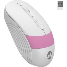 SÜS Sm-18 USB Beyaz/pembe 2.4ghz Optik Kablosuz Mouse