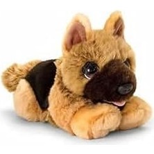 SÜS Keel Toys SD2532 Yumuşak Oyuncak Imzalı Yavru Köpek Alsatian, Siyah, Kahverengi