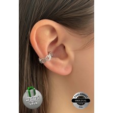 Lynare Deliksiz Smile Gülücük Model Earcuff Kıkırdak Küpe Çelik Küpe 1 Adet