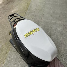 Şimika Momo Beyaz Penye Motorsiklet Sele Kılıfı 1.kalite Likrali Penye Yıkanabilir