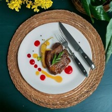 SÜS 6 Adet Hasır Supla Seti, Amerikan Servis, Sofra Dekorasyonu ve Sunum Için Bambu Hasır, Şık ve Çevre Dostu Masa Aksesuarı 30 cm