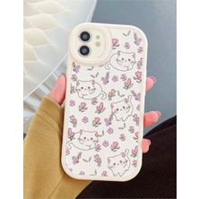 SÜS 11 Kaplama Tasarımlı Krem Kedi Yumuşak Silikon Kamera Korumalı Kılıf