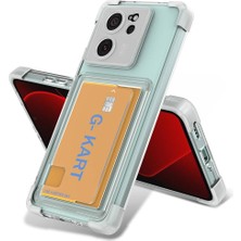 SÜS Mi 13T Pro Uyumlu Kılıf Şeffaf ve Kart Saklama Kartlık Bölmeli Ultra Koruyucu Kapak