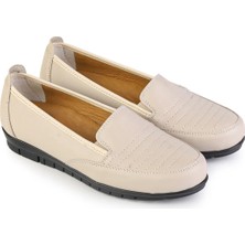 Ern Shoes Kadın Bej Tam Ortopedik Topuk Destekli Babet Anne Ayakkabısı