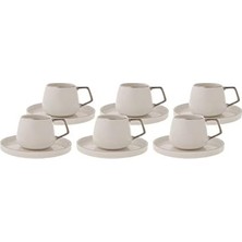SÜS Saturn 6 Kişilik Kahve Fincanı Takımı 100 ml Platin