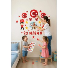 Kt Grup 23 Nisan Çocuk Bayramı Eğlenceli Cam Duvar Süsleme Sticker Seti