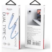 SÜS 1.2m 60W Type-C To Type-C Pd Hızlı Şarj Kablosu - Mavi