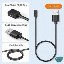 SÜS 5 Lite Ile Uyumlu Manyetik USB Şarj Kablosu Siyah