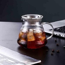 SÜS Cam Drip Kahve Servis Sürahisi - Drip Coffee Server - 600 ml - Dayanıklı Borosilikat Cam, Çok Renkli