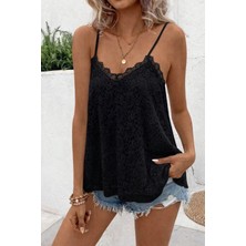 Antakya Yöresi Kadın Ip Askılı V Dantel Yakalı Dantel Bluz