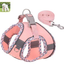 SÜS Küçük Köpek Koşum Takımı ve Tasması, S Beden Çekmeyen Ayarlanabilir Reflektif Nefes Alabilir Fileli Köpek Koşumu, Küçük ve Orta Boy Köpekler ile Kediler Için Kolay Yürüyüş Koşum Takımı