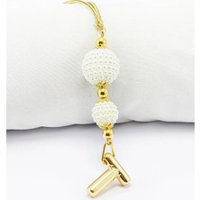 Biuti Iki Kat Incili Harfli Dikiz Ayna Süsü T Harfi, Gold Renkli Hediyelik Yeni Araba Hediyesi