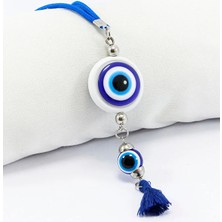 Biuti Çift Taraflı Plastik Nazar Boncuklu Araba Dikiz Ayna Süsü, Yeni Araba Hediyesi