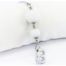 Biuti Incili Harfli Dikiz Ayna Süsü B Harfi, Gümüş Renkli Hediyelik Yeni Araba Hediyesi