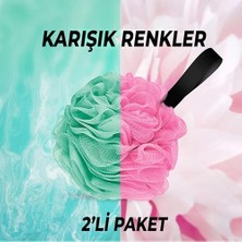 SÜS Wonkey - Banyo ve Duş Lifi, Yumuşak Vücut Yıkama Lifi, Karışık Renkli Banyo Kesesi 2'li Paket