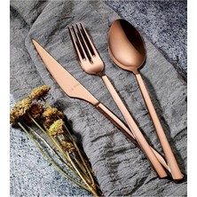 Tantitoni Hisar Lara 36 Parça Bronz Çatal Kaşık Bıçak Set