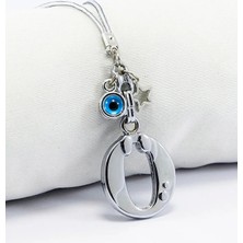 Biuti Metal Nazar Boncuğu Yıldız Ü Harfli Dikiz Ayna Süsü, Elastik Ipli Hediyelik Yeni Araba Hediyesi