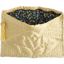 Ky Atelier Sarı Kapitone Portföy Çanta- El Yapımı Clutch- Abiye & Günlük Kullanım- Şık Kadın Çanta