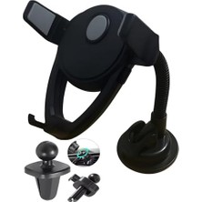 SÜS Mta -Tech Evrensel Araç Telefon Tutucu – Vakumlu Cam & Torpido Montaj, Havalandırma Izgarası Aparatı ile 360° Döner, Güçlü Sabitleme, Tüm Akıllı Telefonlar ile Uyumlu