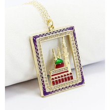 Biuti Mor Çerçeveli Taşlı Araba Dikiz Ayna Süsü, Püsküllü Araba Dekoru