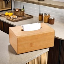 SÜS Peçetelik Kolay Kullanım Peçete Kutusu Doldurulabilir Kapaklı Dispanser Peçete Kutusu Ahşap