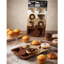 Abnturk Silikon Pasta ve Kek Kalıbı, Şekilli Çikolata Kalıbı, Muffin Yapışmaz Kek Kalıbı