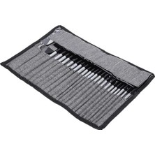 SÜS 24 Parça Akrilik Yağlıboya Guaj Boya Fırça Seti Sentetik Fırça Ahşap Sap Kullanışlı Çanta