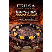 Tesbih Atölyesi Erilsa Sertifikalı Oniks Sarı Kuvars Bileklik - 8 mm Doğal Taş Terahertz Aparatlı Unisex El Yapımı