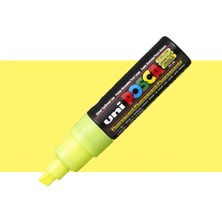 Uni-Ball Posca 8.0 Mm kesik Uç Su Bazlı Poster Markör Kalem Fosforlu Sarı Pc-8k (6 Lı Paket)