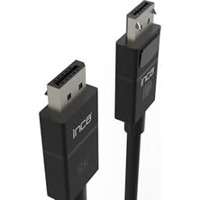 SÜS Idpd-30 Displayport To Displayport 8k (7680 x 4320) @60 Hz Kablo 2m - Siyah, Tüm Displayport Cihazlarla Uyumlu, Yüksek Yenileme Hızı,net ve Pürüzsüz Görüntü