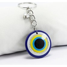 Biuti Nazar Boncuklu Metal Yıldızlı Metal Anahtarlık, Hediyelik Küçük Çanta Süsü