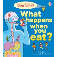 Usborne Look Inside What Happens When You Eat Eğlenceli Tasarımlı 4-8 Yaş Çocuk Kitabı