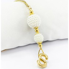 Biuti Iki Kat Incili Harfli Dikiz Ayna Süsü S Harfi, Gold Renkli Hediyelik Yeni Araba Hediyesi