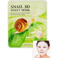 SÜS Salyangoz Salgısı Özü Içeren Nemlendirici 3D Yaprak Maske Snail 3D Sheet Mask