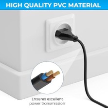 SÜS 1m Güç Kablosu, Euro Güç Kablosu Fiş Şekil 8 Güç Kablosu Lg Tv, Ps4, Ps5, Xbox, Pc Monitör, Dvd, Yazıcı Için