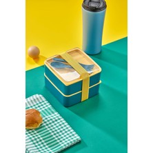 SÜS Store Pratik ve Şık Beslenme Kutusu 2 Katlı Bölmeli, Kaşıklı ve Çatal Setli, Taşınabilir Gıda Saklama Kabı