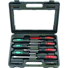 SÜS W 2230, Tornavida / Uç Seti (21 Parça), Siyah, Yeşil, Kırmızı