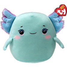SÜS Ty Squishy Beanies - Charlie L'axolotl, Mavi Gözlü Yumuşak Peluş Yastık, Büyükler ve Küçükler Için Hediye Fikri, Tüm Koleksiyonlar Için - 22 cm - T39394