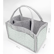 NW NessiWorld Keçe Anne Bebek Bakım Çantası 772 Yeşil Çiçek