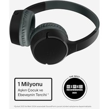 SÜS Soundform Mini Çocuk Kablosuz Kulaklık (Siyah) – Dahili Mikrofon, 30 Saat Çalma, Eğlenceli Çıkartmalar,, iPad ve Galaxy Uyumlu
