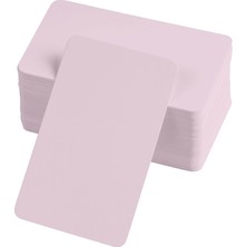 EkoAlışverişDünyam Boş Kelime Kartları 5x8 cm - 50 Adet Oval Kenarlı | Tabu & Not Kartları - Pembe