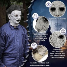 NW NessiWorld Siyah Saçlı Michael Myers Lateks Yüze Tam Yapışan Et Maske Korku Maskesi Nessiworld