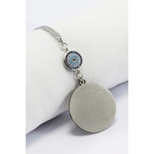 Biuti Zirkon Nazar Boncuğu Gümüş Renk Çelik Ayetel Kürsi/ Felak Nas Ihlas Zincirli Araba Dikiz Ayna Süsü