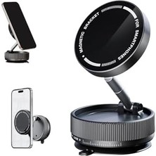 SÜS K10A Katlanabilir 360 Derece Her Yöne Dönebilir Vacum Magnetic Araç Tutucu Telefon Standı Kilitli Vakum ve 5 kg Taşıma Kapasiteli Mıknatıs Ile Hem Şık ve Kaliteli Hem De Sağlam ve Çok Güçlü