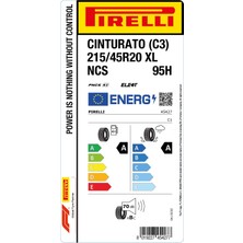 Pirelli Cinturato C3 Elt Ncs Xl 215/45R20 95H Yaz Lastiği - 2026