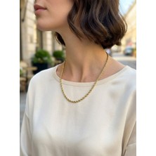 Museum Of You Kadın Halat Burgu Zincir Kolye - 14 Ayar Altın Kaplama Renk - Xuping