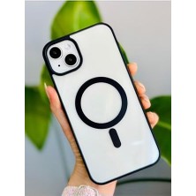 SÜS 13-14 ve 15 ile Uyumlu Magsafe Özellikli Renkli Şeffaf Kılıf