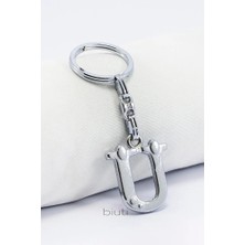 Biuti Gümüş Renkli Küçük Metal Ü Harfi Anahtarlık / Harfli Çanta Süsü