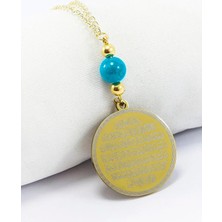 Biuti Sıkma Apatit Taşlı Çelik Çift Taraflı Ayetel Kürsi Nazar Ayeti Araba Dikiz Ayna Süsü Zincirli